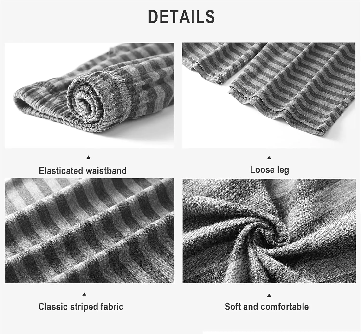 2 Pack Men's Pajama Shorts 100% Cotton Woven Sleepwear Striped Lounge Pants PJ shorts with Pockets
