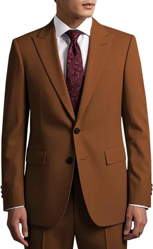 2 Piece Mens Suit Slim Fit Mens Wedding Suits Peak Lapel 2 Button Lightweight Suits for Men Groom Formal