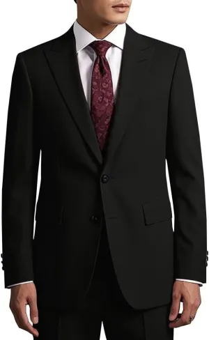 2 Piece Mens Suit Slim Fit Mens Wedding Suits Peak Lapel 2 Button Lightweight Suits for Men Groom Formal
