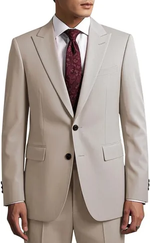 2 Piece Mens Suit Slim Fit Mens Wedding Suits Peak Lapel 2 Button Lightweight Suits for Men Groom Formal