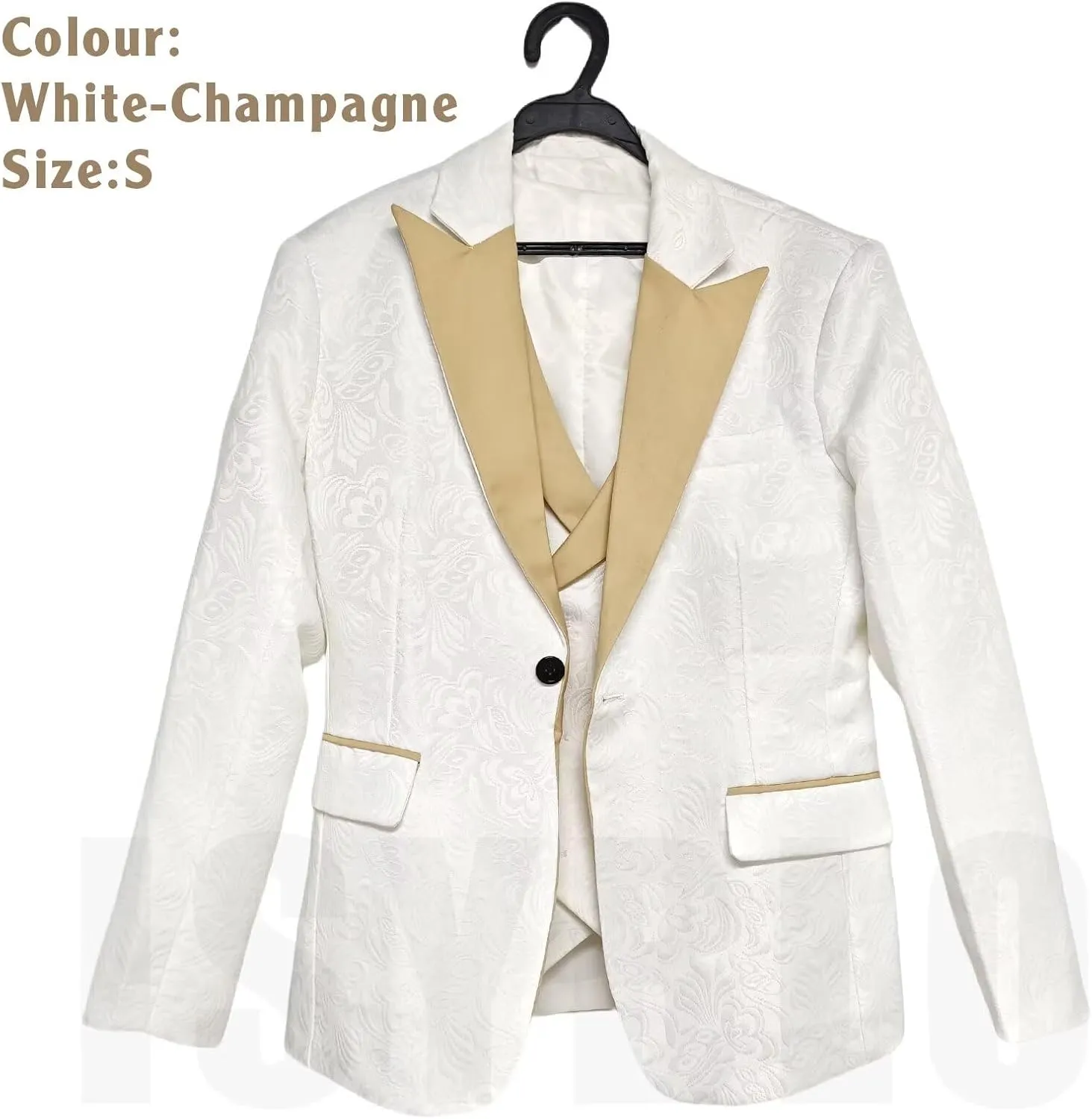 3 Piece Men's Suits Jacquard Set One Button Blazer Jacket Vest Pants Men Suits Slim Fit Wedding Tuxedo