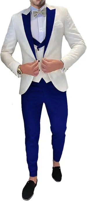 3 Piece Men's Suits Set One Button Blazer Jacket Vest Pants Men Suits Slim Fit Wedding Tuxedo Men Suit