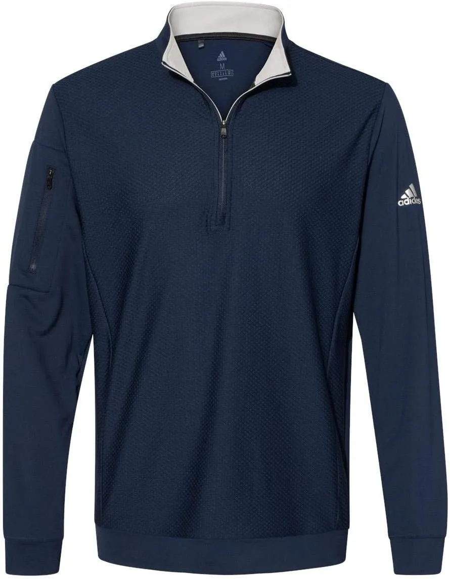 adidas - Performance Textured Quarter-Zip Pullover - A295