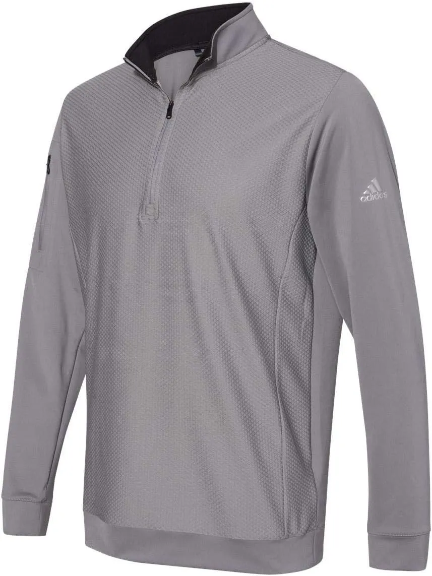 adidas - Performance Textured Quarter-Zip Pullover - A295