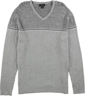 Alfani Mens Textured Stripe Pullover Sweater, Grey, XX-Large