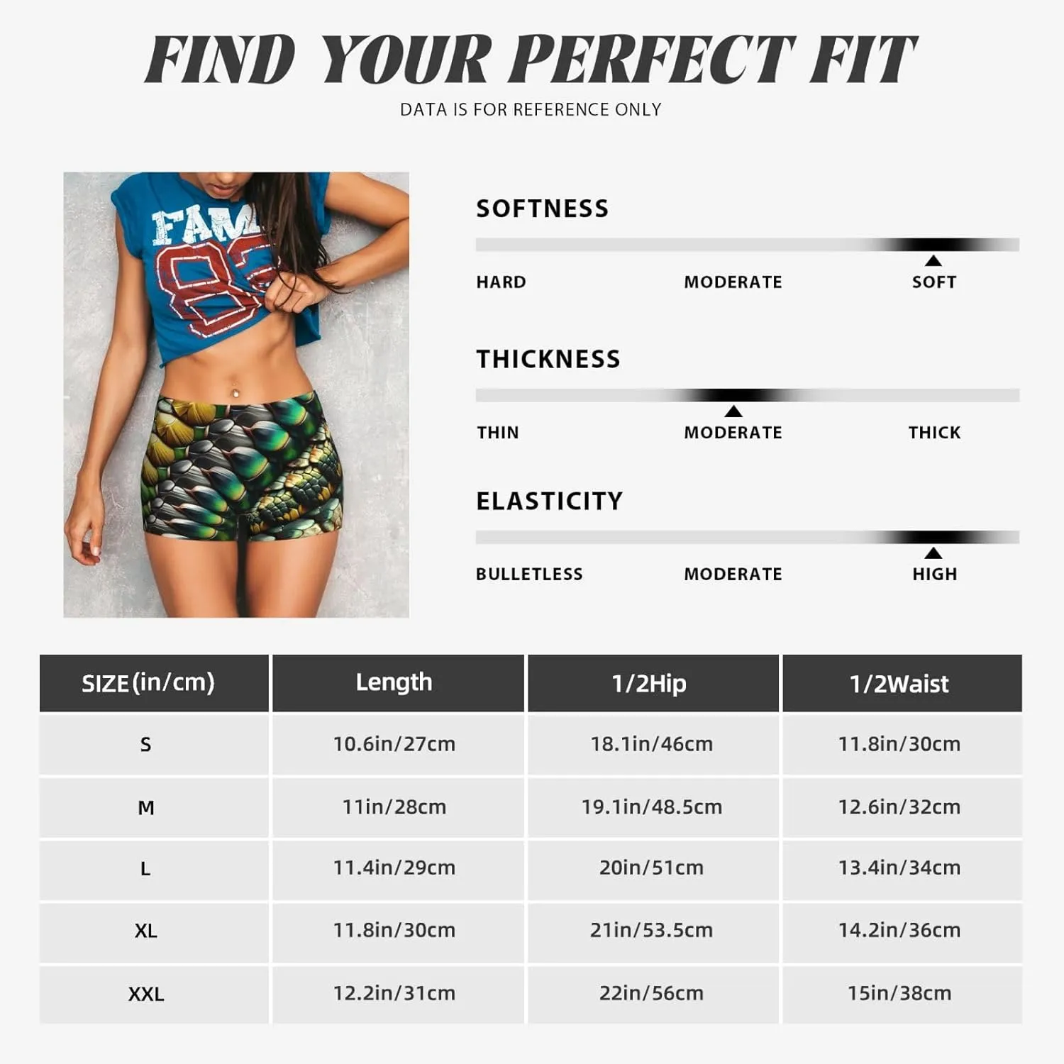 Augenstern Women's Athletic Stretch Shorts Snake-Scales Running Shorts for Women