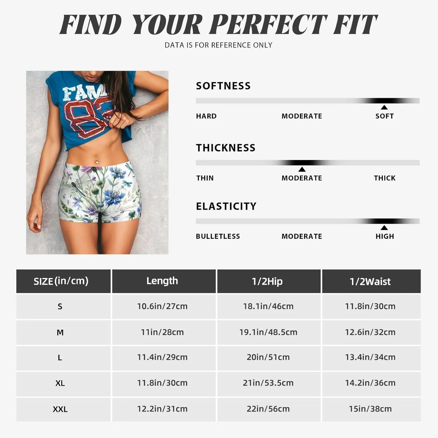 Augenstern Women's Athletic Stretch Shorts Watercolor-Flower-Dragonfly Running Shorts for Women