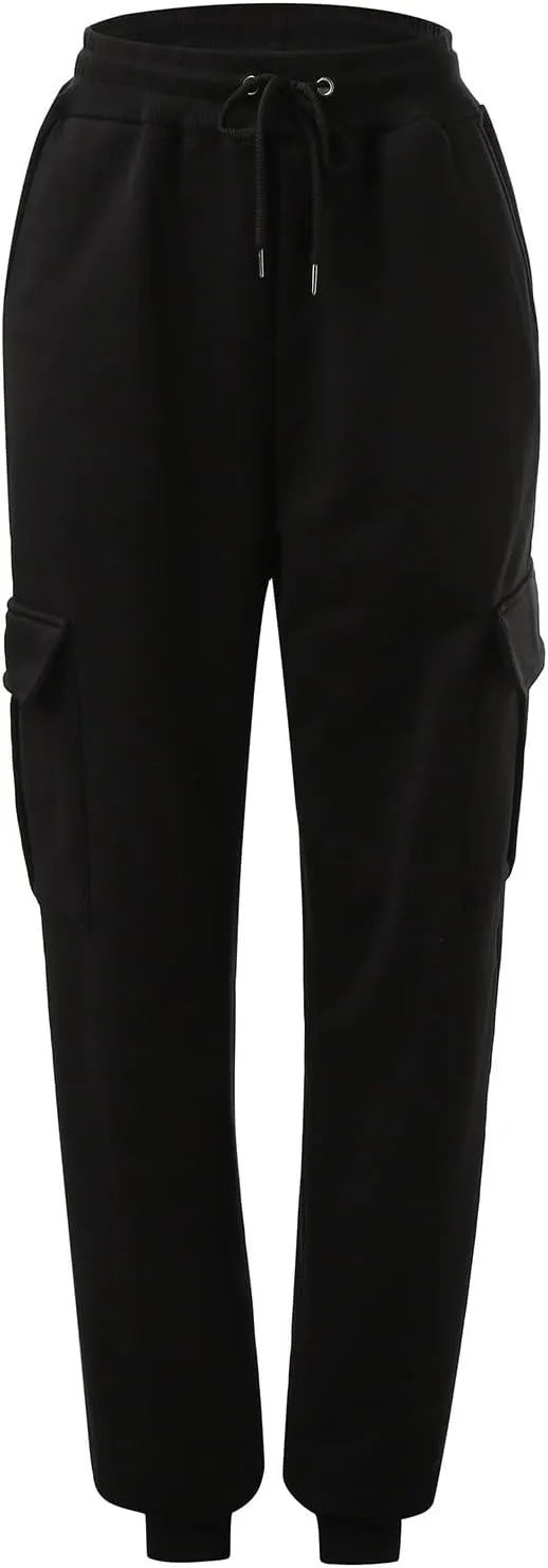 Baggy Sweatpants for Women Ladies Solid Color Drawstring Elastic Elastic High Waisted Drawstring Pants with Pockets