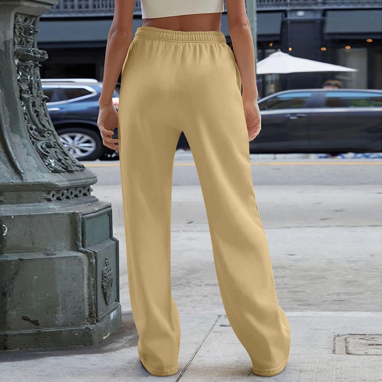 Baggy Wide Leg Sweatpants for Women Low Ries Drawstring Joggers Comfy Lounge Pants Gym Athletic Pants with Pockets