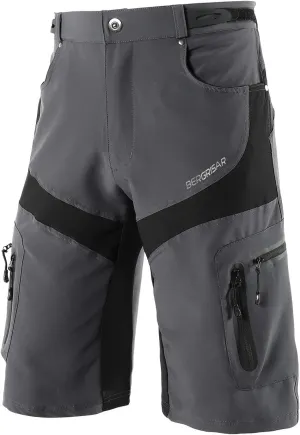 BERGRISAR Men's Cycling Shorts Loose Fit Mountain Bike Shorts with 6 Pockets
