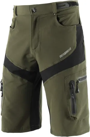 BERGRISAR Men's Cycling Shorts Loose Fit Mountain Bike Shorts with 6 Pockets