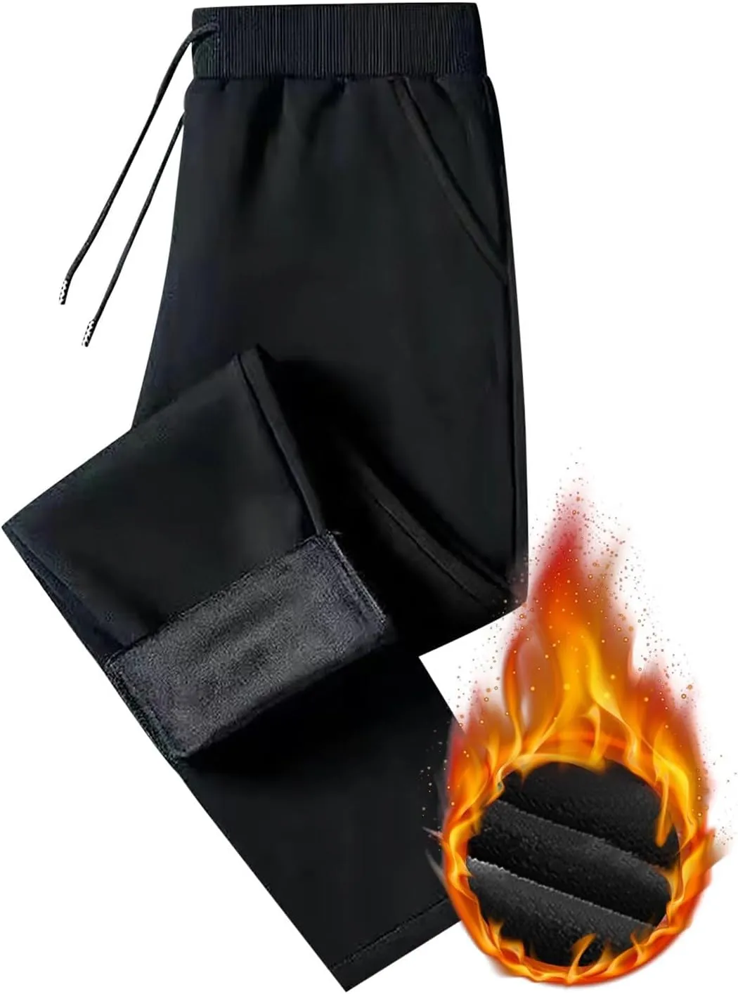BIFUTON Fleece Lined Pants Men,Men's Warm Fleece Pants Sherpa Lined Sweatpants Winter Running Joggers Pants Hiking Trousers