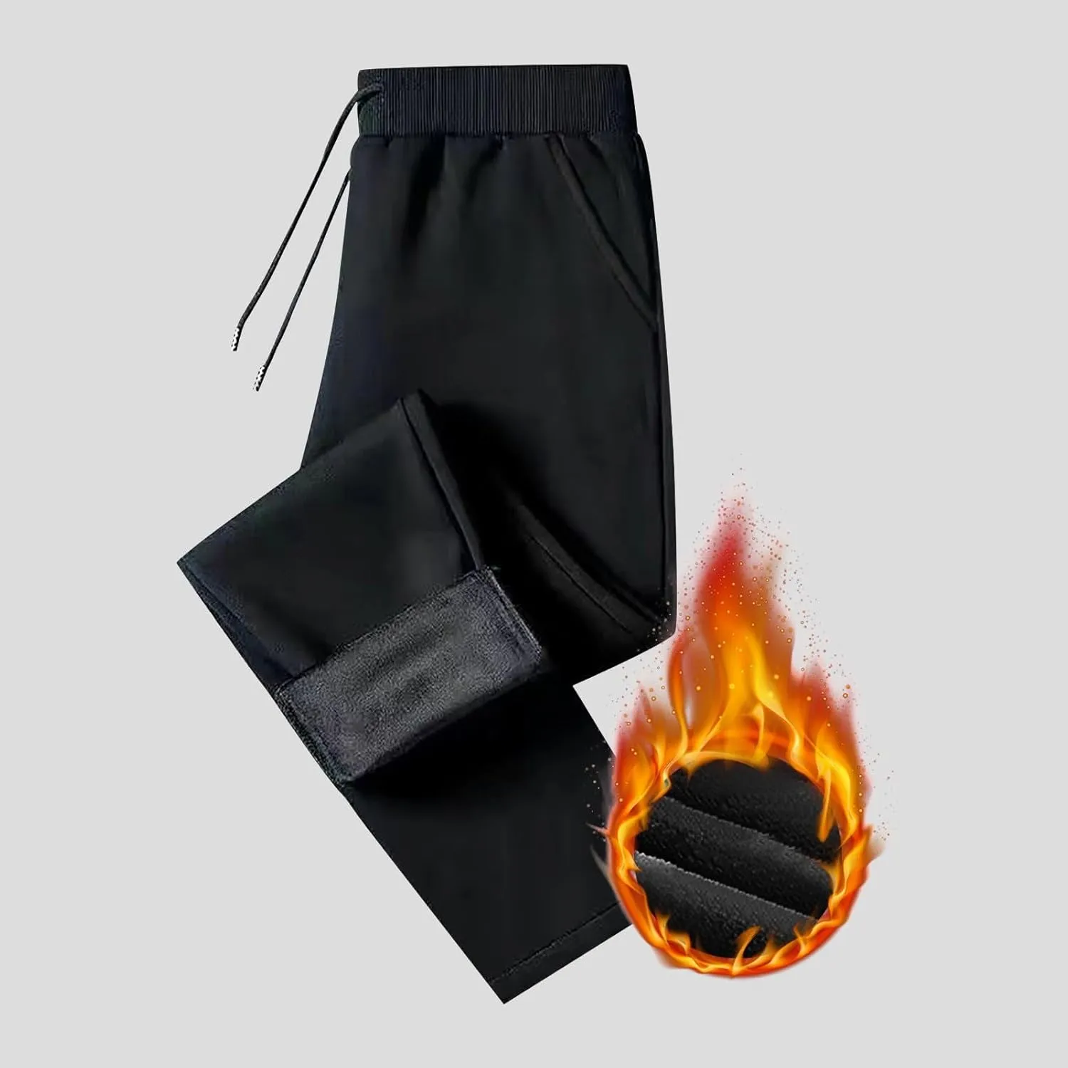 BIFUTON Fleece Lined Pants Men,Men's Warm Fleece Pants Sherpa Lined Sweatpants Winter Running Joggers Pants Hiking Trousers