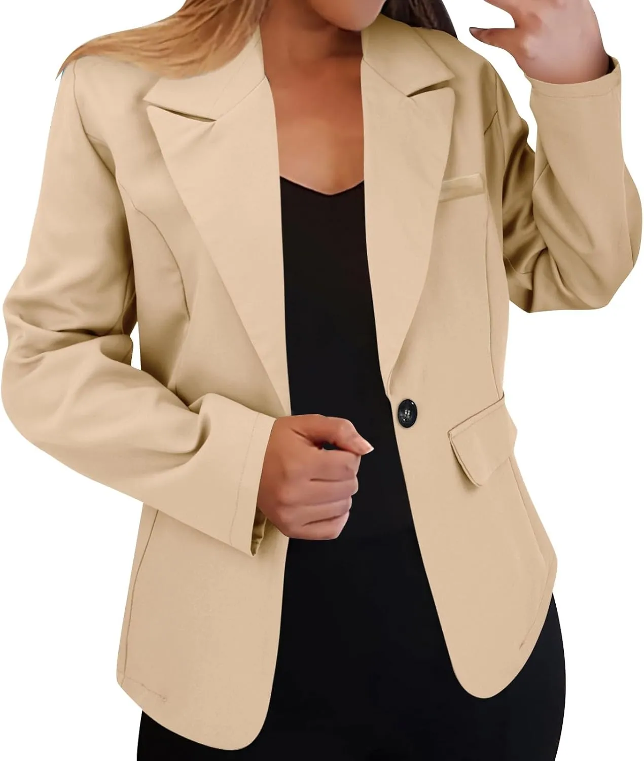 Blazers for Women 2025 Business Casual Lightweight Suit Jackets Long Sleeve Slim Fit One Button Office Blazers