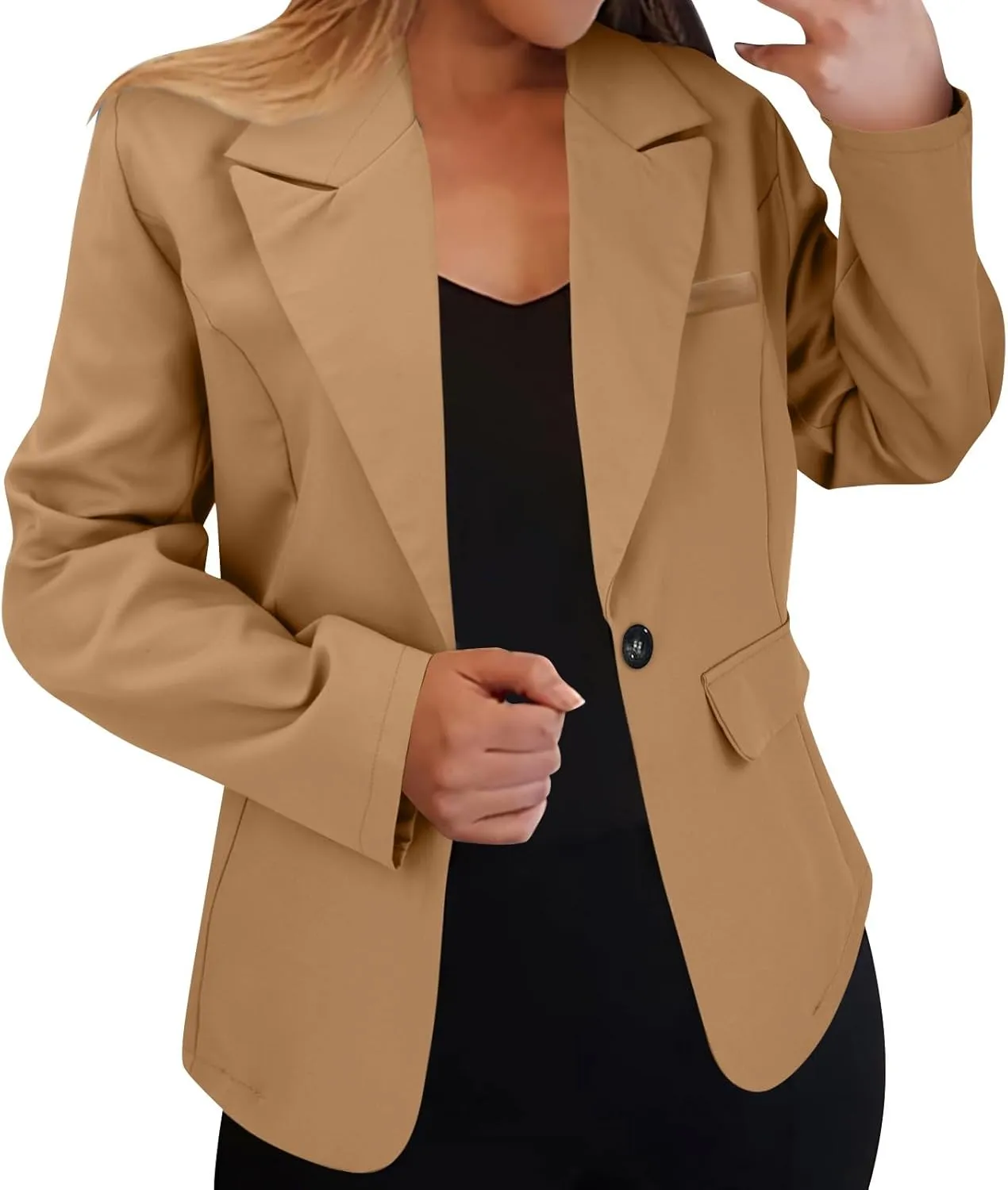 Blazers for Women 2025 Business Casual Lightweight Suit Jackets Long Sleeve Slim Fit One Button Office Blazers