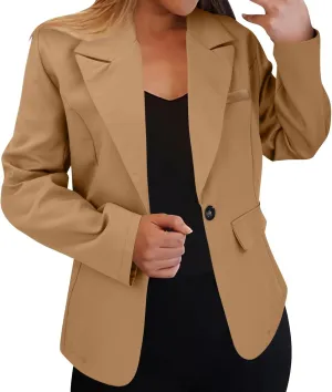 Blazers for Women 2025 Business Casual Lightweight Suit Jackets Long Sleeve Slim Fit One Button Office Blazers