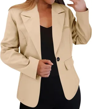 Blazers for Women 2025 Business Casual Lightweight Suit Jackets Long Sleeve Slim Fit One Button Office Blazers