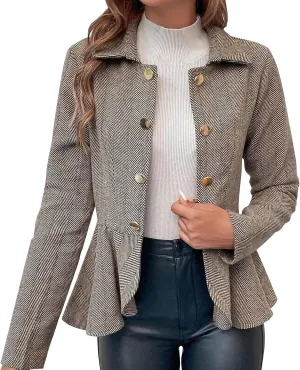 Blazers for Women Business Casual Business Ladies Jacket Buttonn Prtite Trendy Blazer Loose With Pockets Jacket