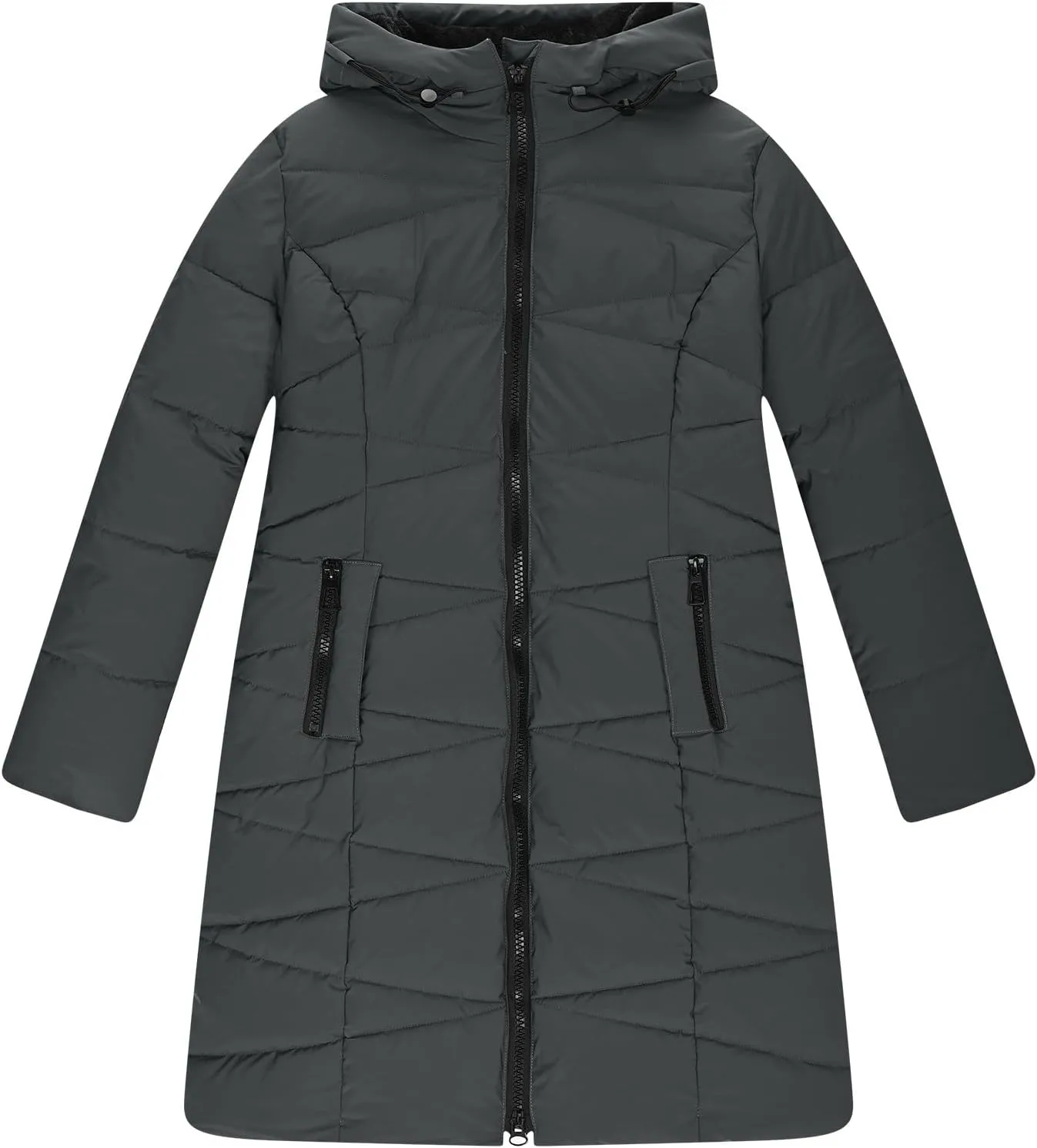 Borniu Women's Winter Coat Hooded Warm Puffer Quilted Thicken Parka Jacket Fleece Lined Down Jacket Outerwear with Pockets