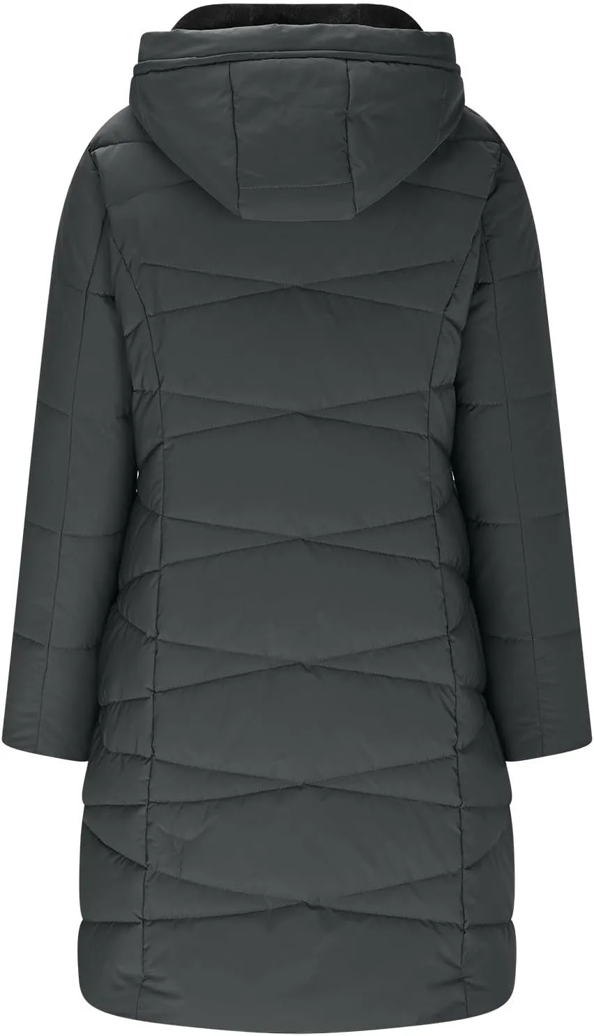 Borniu Women's Winter Coat Hooded Warm Puffer Quilted Thicken Parka Jacket Fleece Lined Down Jacket Outerwear with Pockets