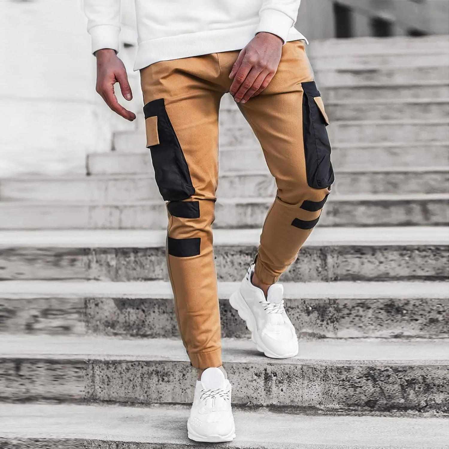 Cargo Pants for Men Big and Tall, Camouflage Pants Men's Sports Casual Jogging Trousers Lightweight Hiking Work Pants