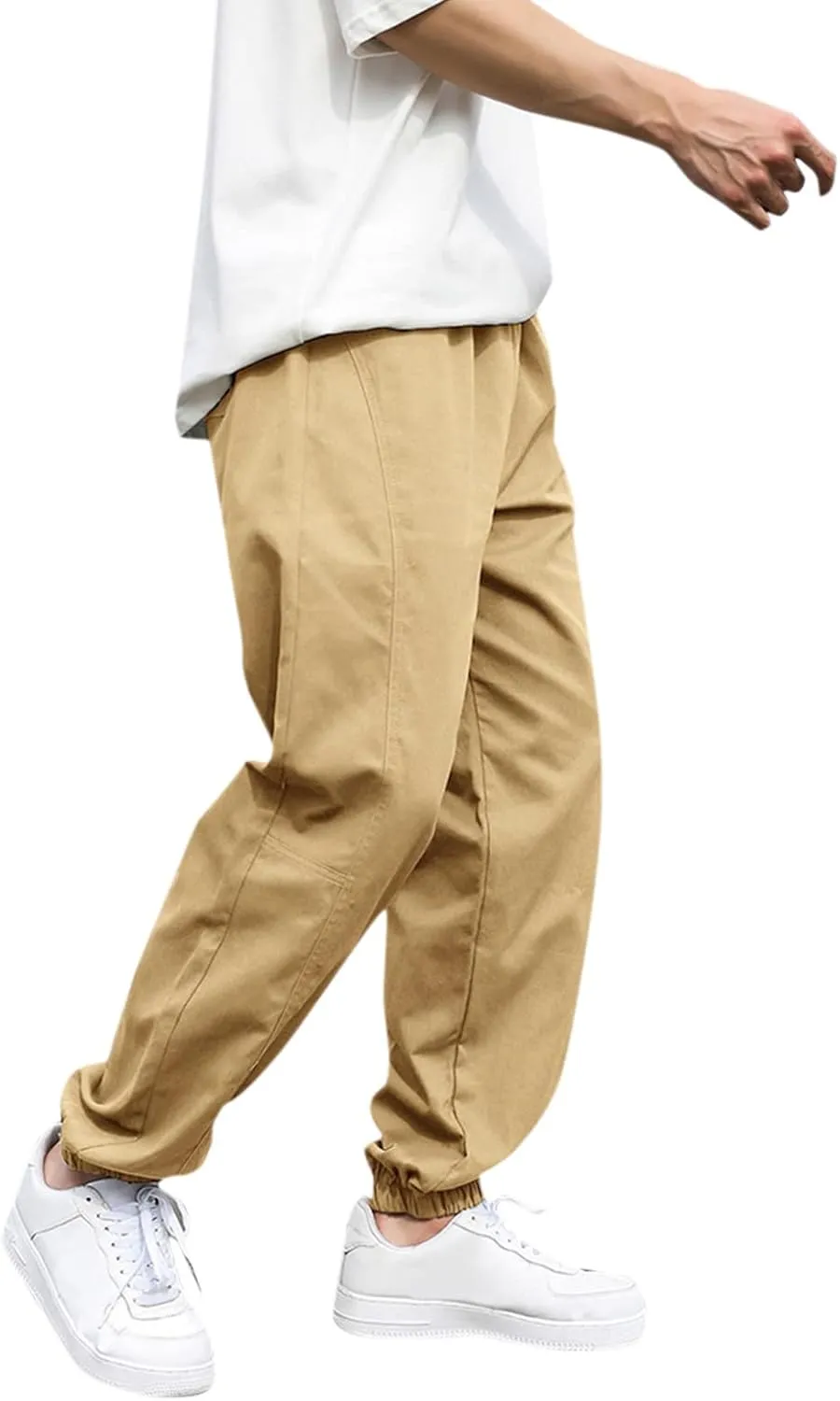 Cargo Pants for Men Big and Tall, Cargo Pants Elastic Waist Joggers Solid Casual Multi Pockets Outdoor Straight Type