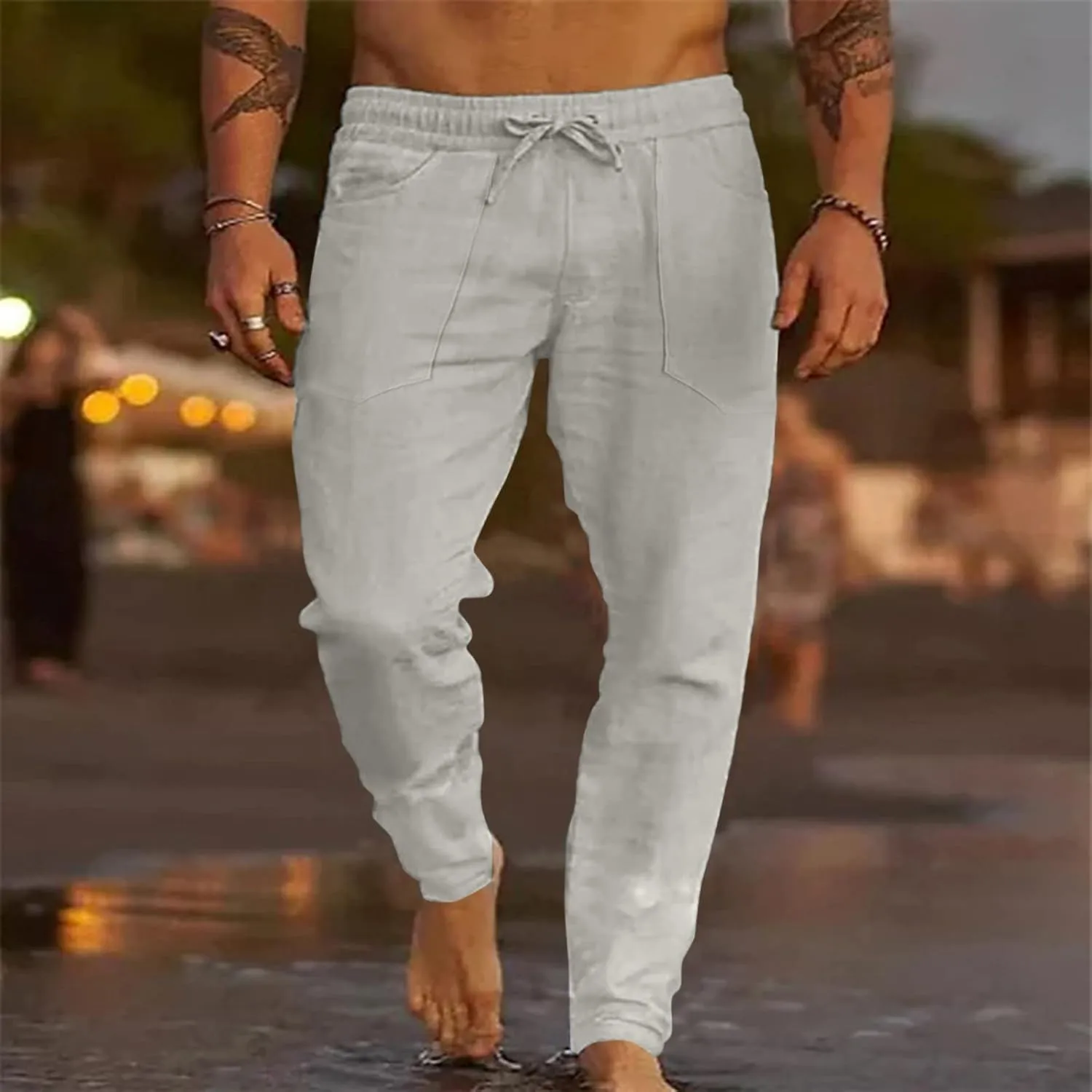 Cargo Pants for Men Big and Tall, Chino Jogger Pants Sweatpants for Men Pants Casual Rope Loose Heavyweight Fit Cargo