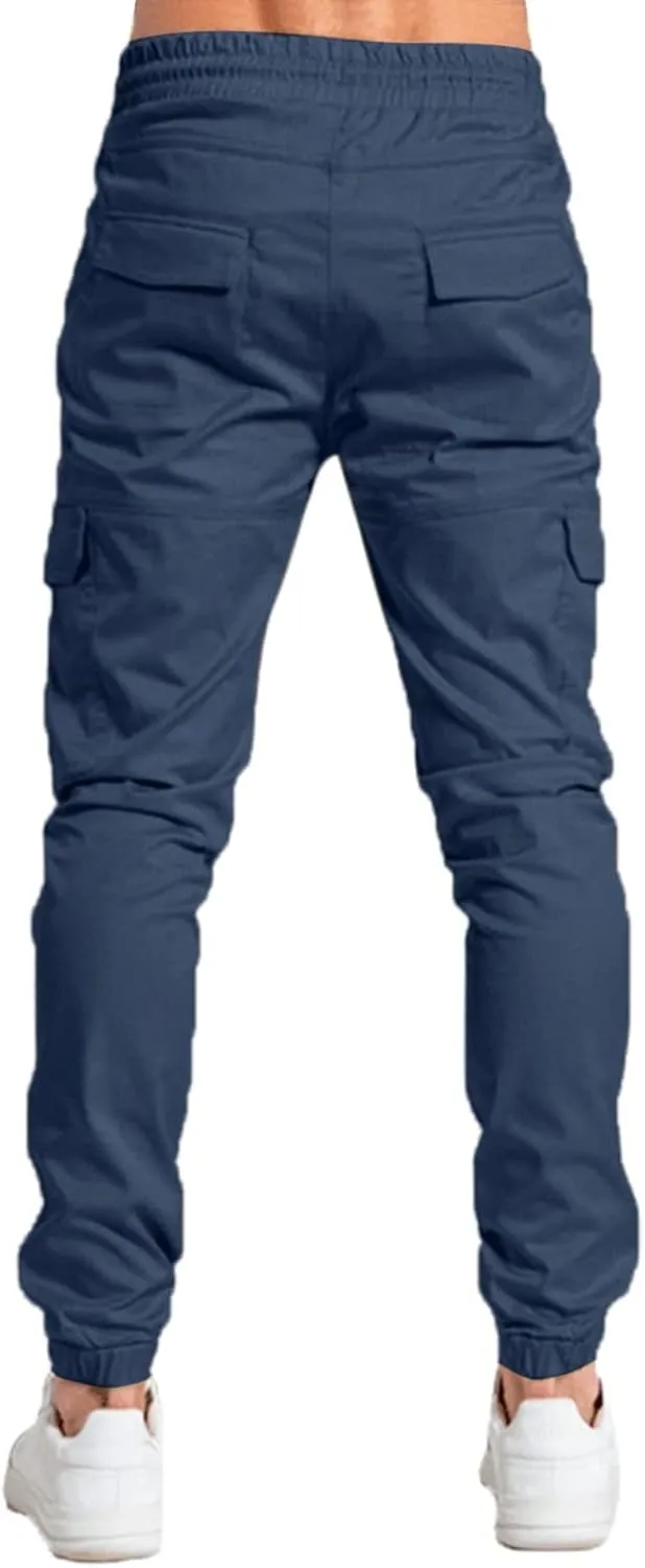 Cargo Pants for Men Big and Tall, Elastic Waist Jogger Sports Pants Drawstring Sports Trousers Joggers for Men Sports