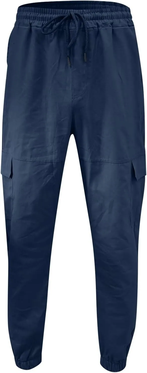Cargo Pants for Men Big and Tall, Elastic Waist Jogger Sports Pants Drawstring Sports Trousers Joggers for Men Sports