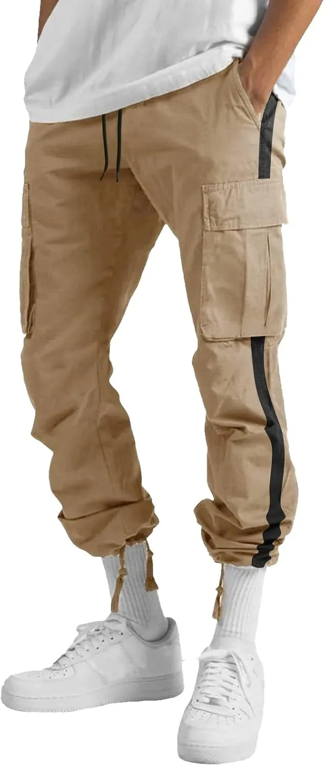 Cargo Pants for Men Big and Tall Sweats Casual Trousers Heavyweight Fleece Sweatpants with Pockets Men's Heavyweight