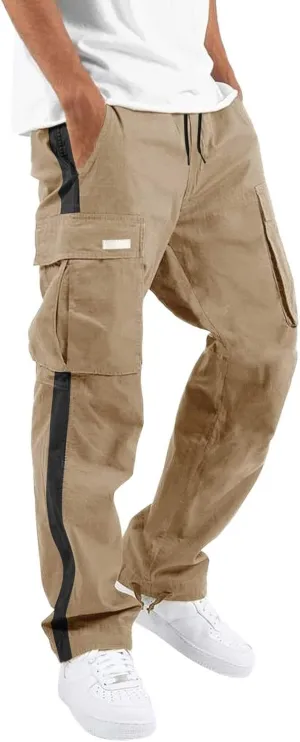Cargo Pants for Men Big and Tall Sweats Casual Trousers Heavyweight Fleece Sweatpants with Pockets Men's Heavyweight