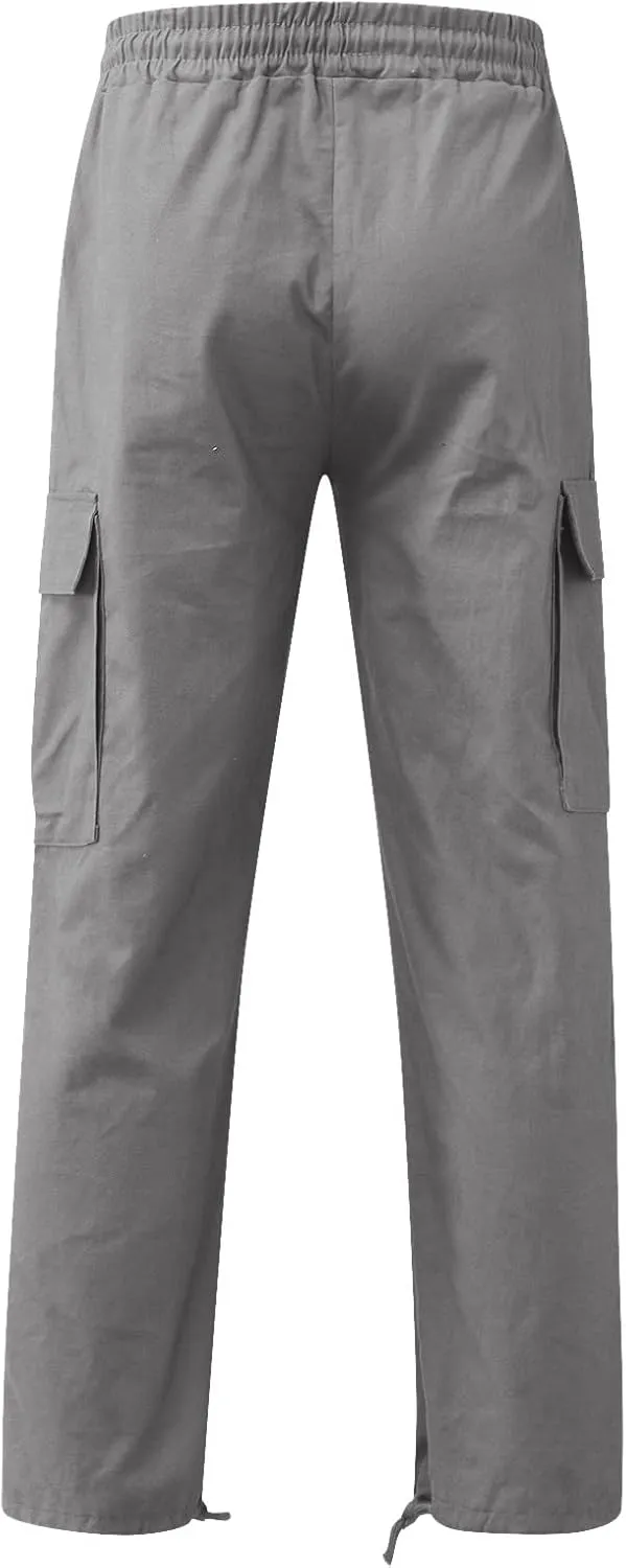 Cargo Pants for Men Big and Tall with Pockets Men Sport Athletic Outdoor Joggers Pants Lightweight Casual Work Cargo