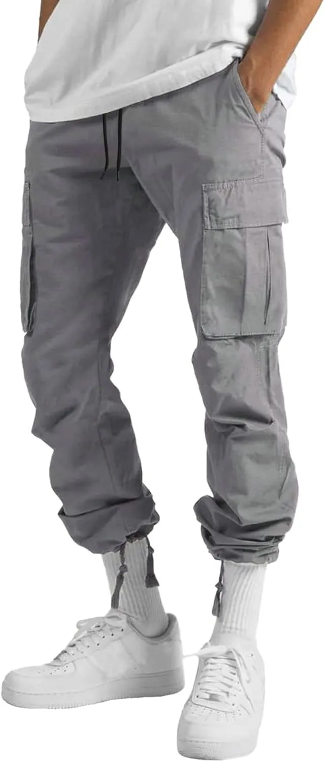 Cargo Pants for Men Big and Tall with Pockets Men Sport Athletic Outdoor Joggers Pants Lightweight Casual Work Cargo