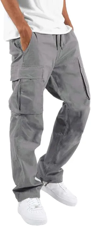 Cargo Pants for Men Big and Tall with Pockets Men Sport Athletic Outdoor Joggers Pants Lightweight Casual Work Cargo