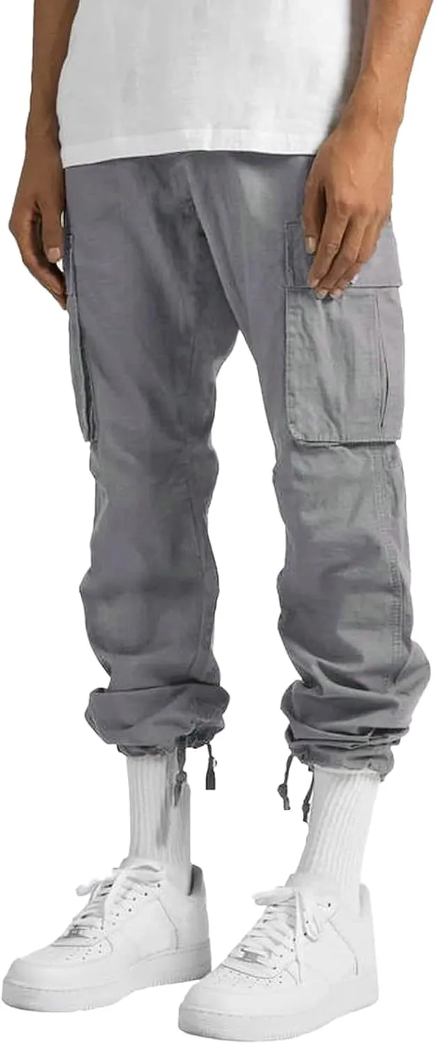 Cargo Pants for Men Big and Tall with Pockets Men Sport Athletic Outdoor Joggers Pants Lightweight Casual Work Cargo