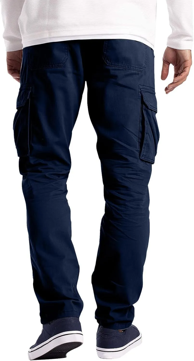 Cargo Pants for Men Relaxed Fit Pants Mens Cargo Sweatpants Heavyweight Fleece Jogger Pants Drawstring Sports Workout