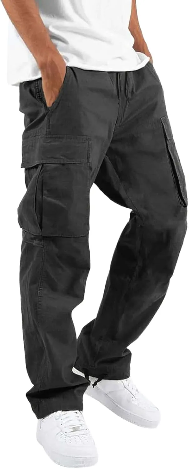 Cargo Pants for Men Work Relaxed Fit Men's Military Tactical Pants Big and Tall Hiking Trousers Baggy Workout Joggers