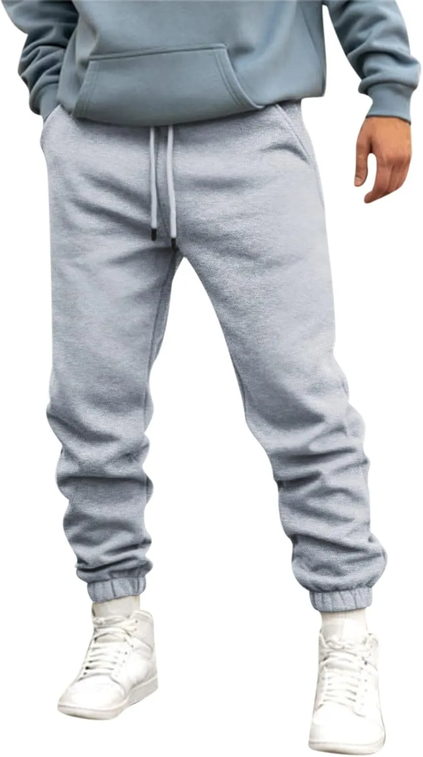 Cargo Sweatpants for Men Big and Tall Gym Sweatpants Men's Cargo Pants with Pockets Cotton Sweatpants Casual Athletic