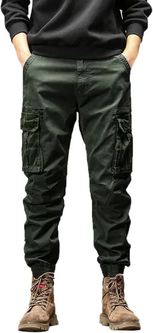 Cargo Sweatpants for Men Big and Tall Joggers Cotton Cargo Sweatpants Trousers Long Pants Men's Casual Military Pants