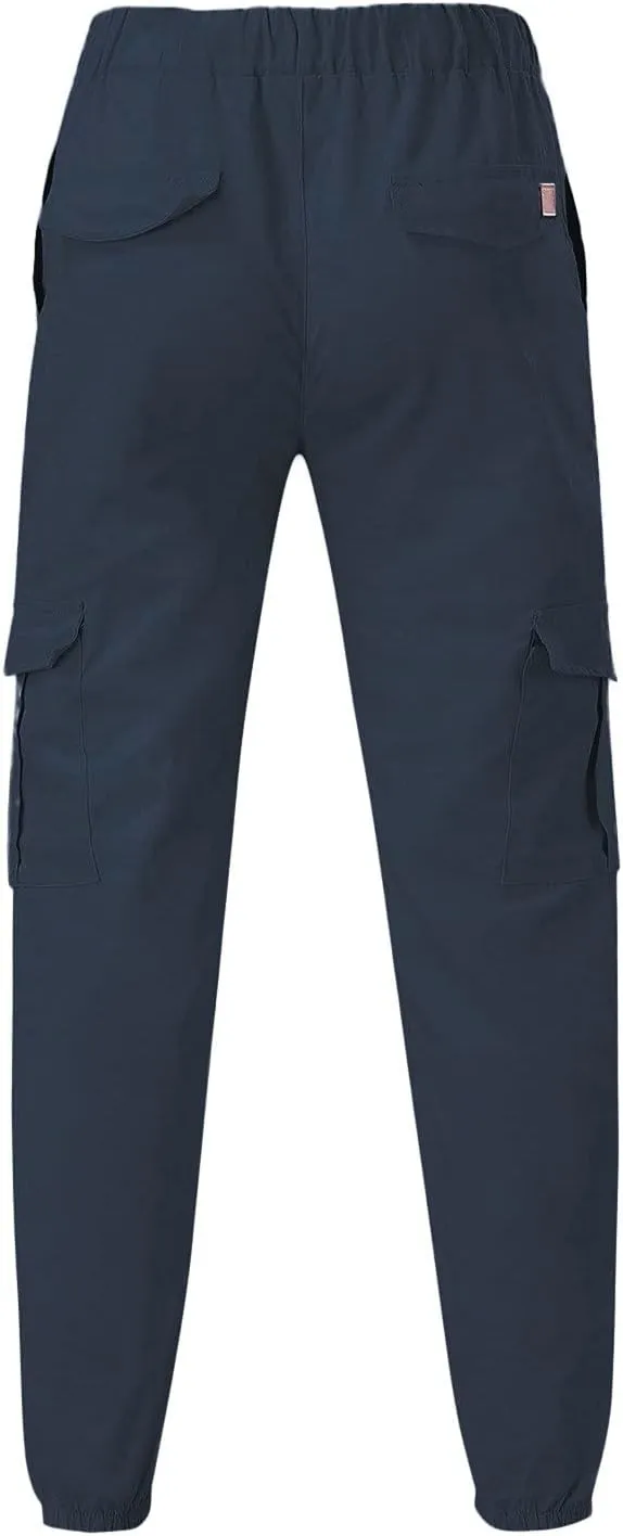 Cargo Sweatpants for Men Hiking Pants Sweatpants Men Men's Sweatpants Overalls Drawstring Multi Pocket Hiking Cotton