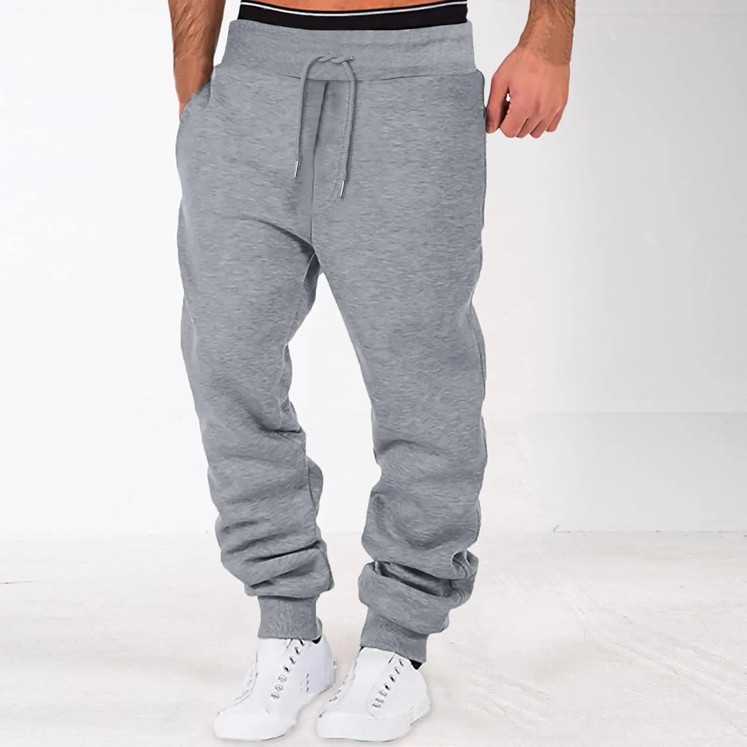 Cargo Sweatpants for Men Work Pants Hiking Cargo Pants Relaxed Winter Men Joggers Pants Loose Fit Men's Classic-Fit