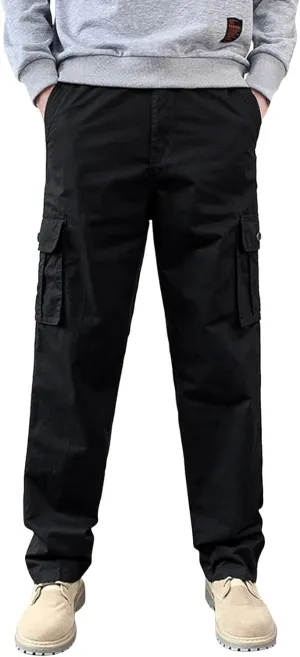 Cargo Trousers for Men Heavyweight Fleece Sweatpants with Pockets Men's Heavyweight Fleece Cargo Sweatpants Stretch
