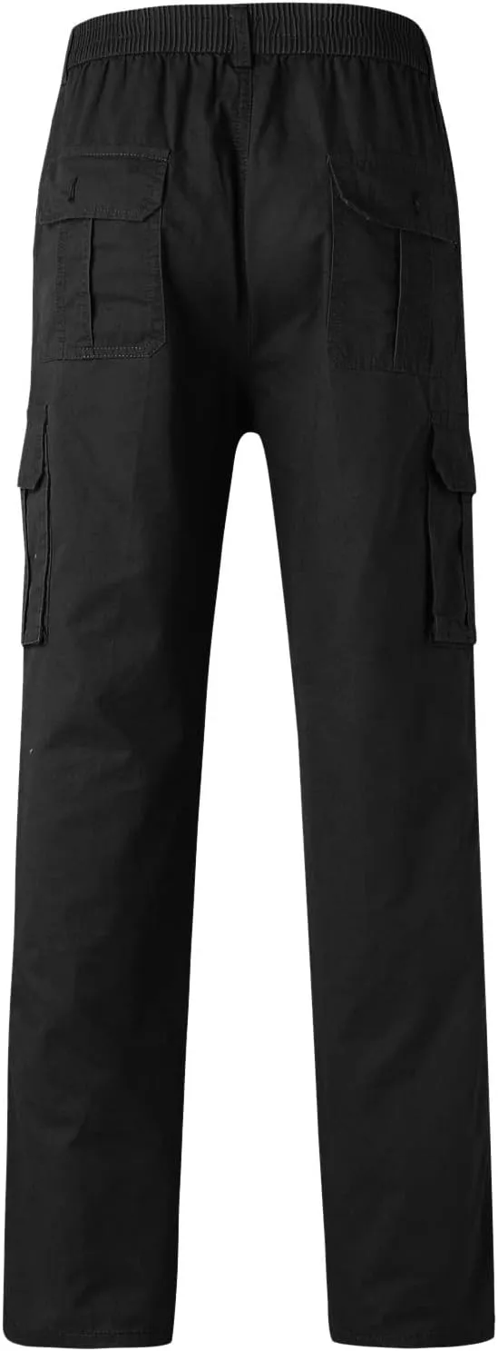 Cargo Trousers for Men Heavyweight Fleece Sweatpants with Pockets Men's Heavyweight Fleece Cargo Sweatpants Stretch