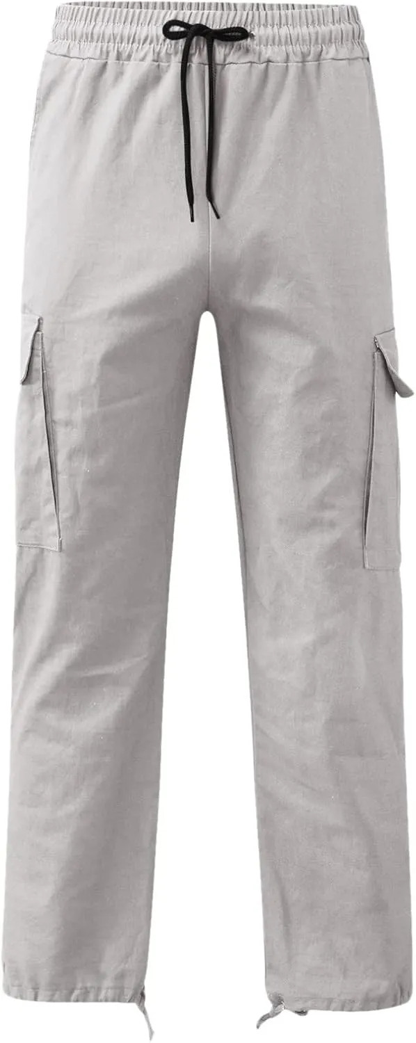 Cargo Trousers for Men with Pocket for Workout Jogging Running Men's Heavyweight Sweatpants Fleece Lined with Pockets