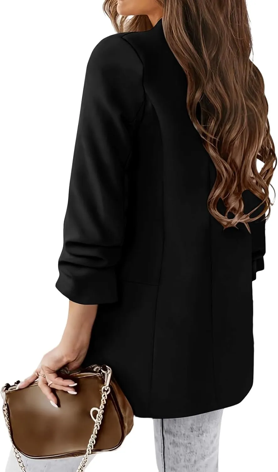 Casual Blazer Jackets for Women 2025 Sexy Open Front Long Sleeve Lapel Office Jacket Elegant Business Suit Jackets