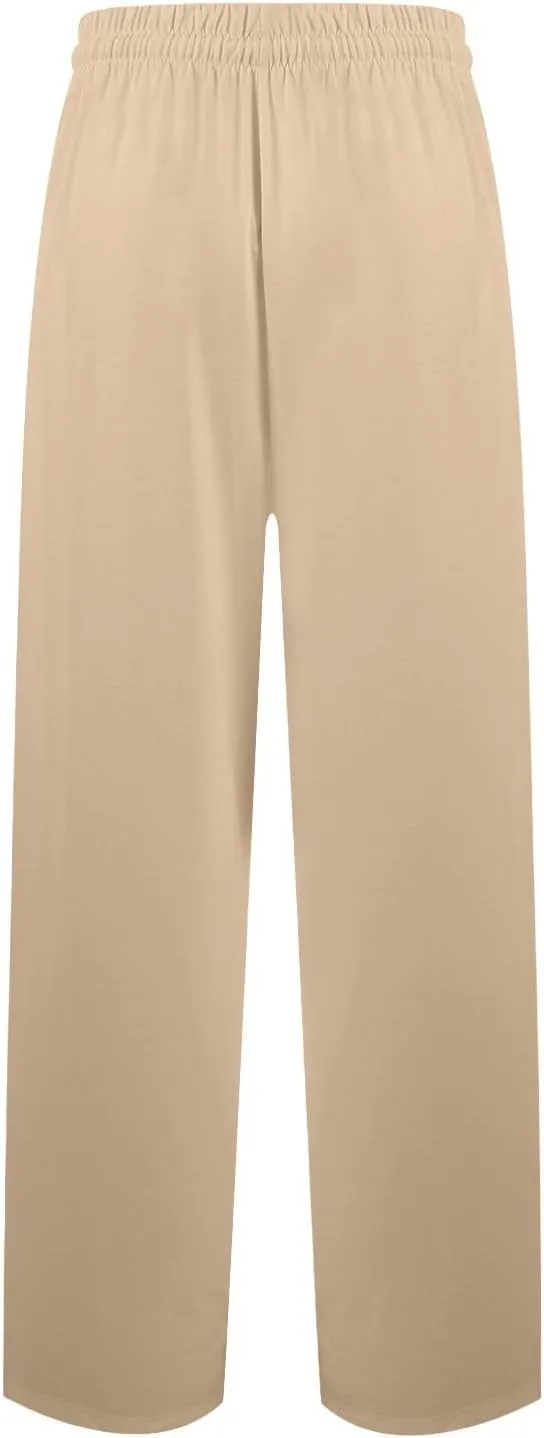 Causal Drawstring Lounge Pajama Pants For Mens Lightweight Baggy Straight Fit With Pockets Fashion Soft Sport Pj Pants