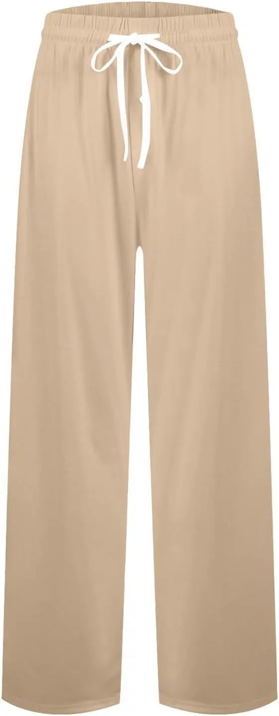 Causal Drawstring Lounge Pajama Pants For Mens Lightweight Baggy Straight Fit With Pockets Fashion Soft Sport Pj Pants