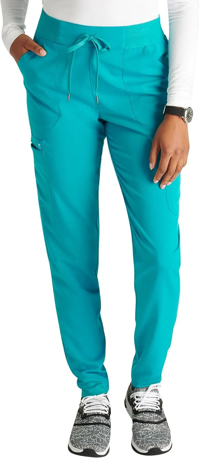 Cherokee Women Mid-Rise Pull-On Scrub Jogger Pant with 4 Pockets and Elastic Jogger Waist - CK138A