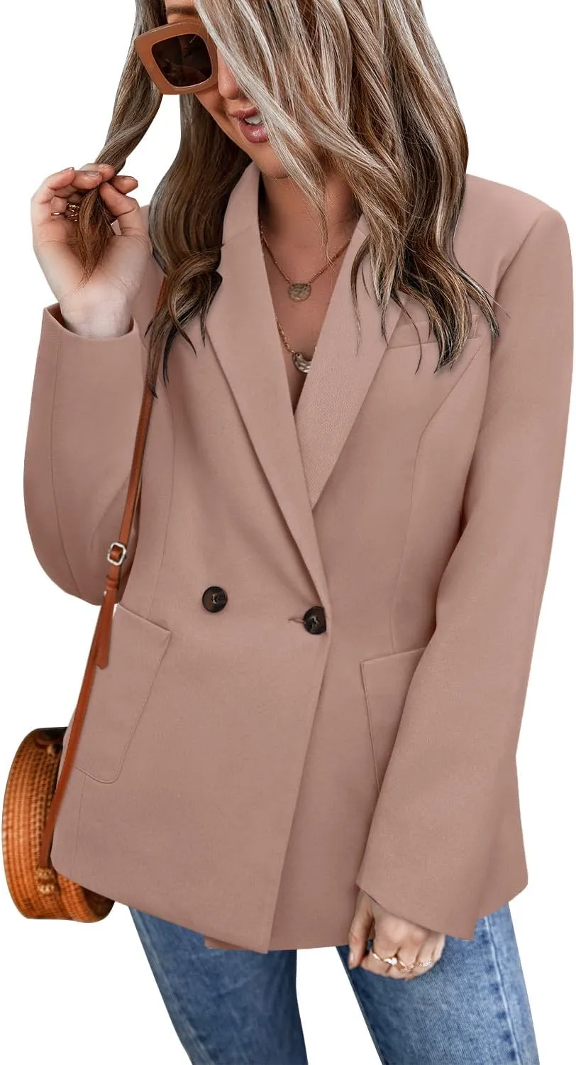 CHICZONE Womens Long Sleeve Casual Blazers Open Front Lapel Button Work Office Blazer Jackets