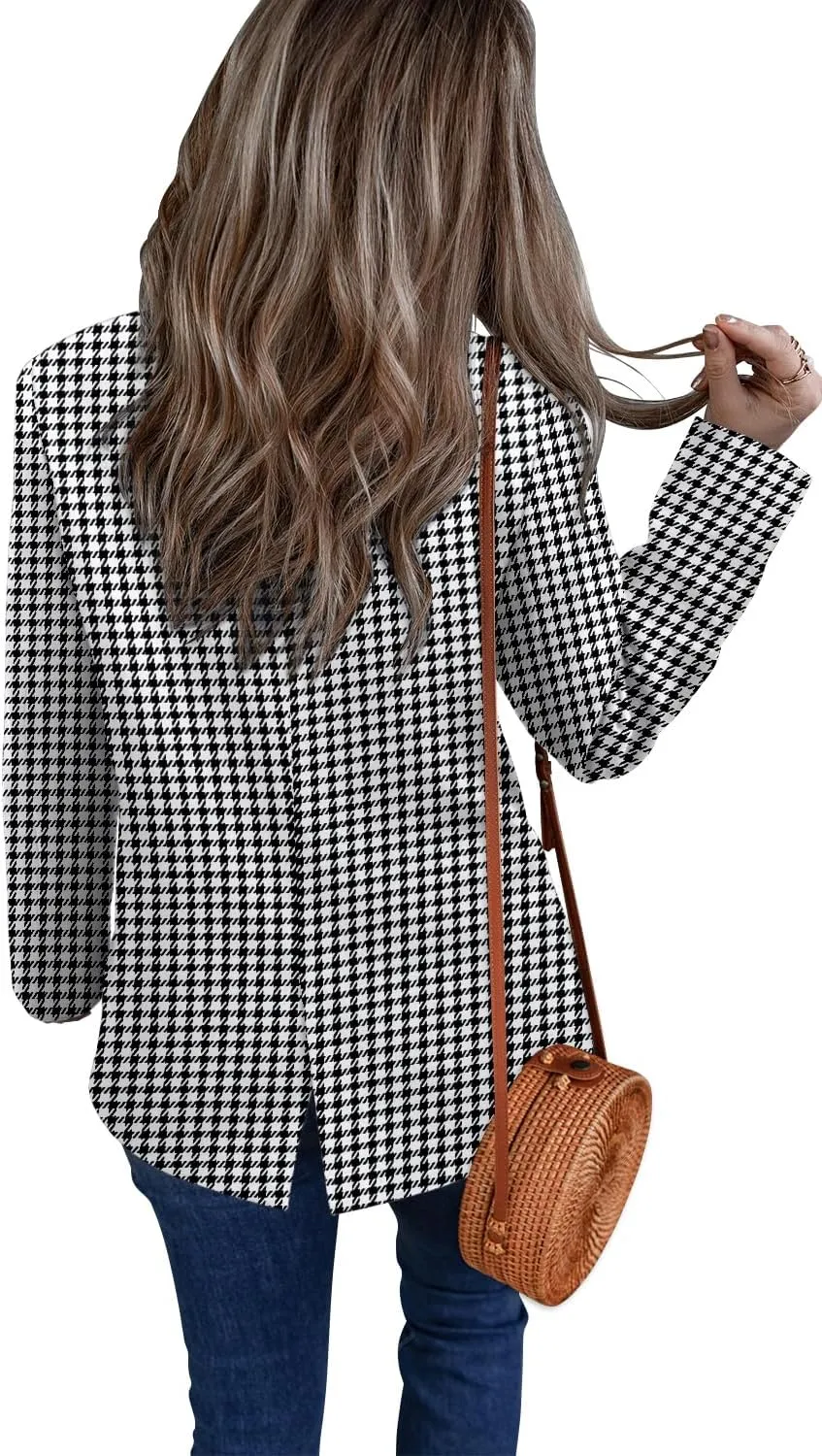 CHICZONE Womens Long Sleeve Casual Blazers Open Front Lapel Button Work Office Blazer Jackets